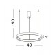Triac Dimmable Sandy Black Aluminium & Acrylic LED 22 Watt 230 Volt 1540Lm 3000K IP20 D: 40 H: 150 cm Adjustable Height 