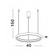 Triac Dimmable Sandy White Aluminium & Acrylic LED 22 Watt 230 Volt 1540Lm 3000K IP20 D: 40 H: 150 cm Adjustable Height 