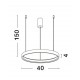 Triac Dimmable Bruched Champagne Silver Aluminium & Acrylic LED 22 Watt 230 Volt 1540Lm 3000K IP20 D: 40 H: 150 cm Adjustable