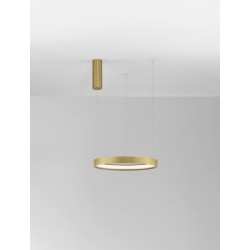 Triac Dimmable Brushed Gold Aluminium & Acrylic LED 22 Watt 230 Volt 1540Lm 3000K IP20 D: 40 H: 150 cm Adjustable Height 