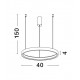 Triac Dimmable Brushed Gold Aluminium & Acrylic LED 22 Watt 230 Volt 1540Lm 3000K IP20 D: 40 H: 150 cm Adjustable Height 