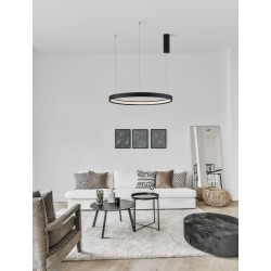 Triac Dimmable Sandy Black Aluminium & Acrylic LED 40 Watt 230 Volt 2800Lm 3000K IP20 D: 60 H: 150 cm Adjustable height 