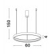Triac Dimmable Sandy Black Aluminium & Acrylic LED 40 Watt 230 Volt 2800Lm 3000K IP20 D: 60 H: 150 cm Adjustable height 