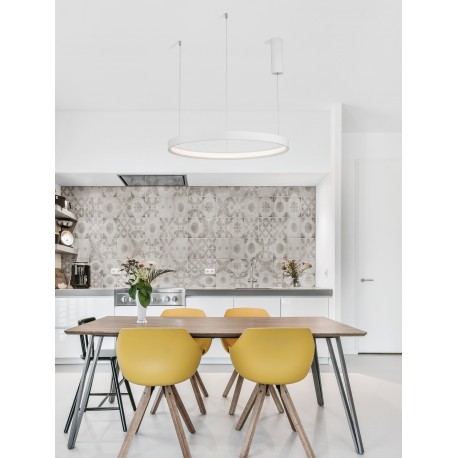 Triac Dimmable Sandy White Aluminium & Acrylic LED 40 Watt 230 Volt 2800Lm 3000K IP20 D: 60 H: 150 cm Adjustable height 