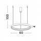 Triac Dimmable Sandy White Aluminium & Acrylic LED 40 Watt 230 Volt 2800Lm 3000K IP20 D: 60 H: 150 cm Adjustable height 
