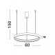 Triac Dimmable Bruched Champagne Silver Aluminium & Acrylic LED 40 Watt 230 Volt 2800Lm 3000K IP20 D: 60 H: 150 cm Adjustable