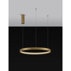 Triac Dimmable Brushed Gold Aluminium & Acrylic LED 40 Watt 230 Volt 2800Lm 3000K IP20 D: 60 H: 150 cm Adjustable height 