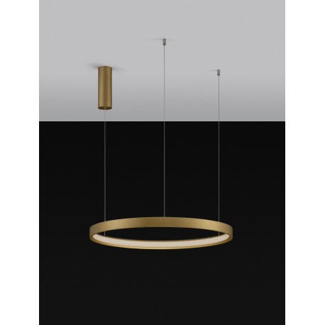 Triac Dimmable Brushed Gold Aluminium & Acrylic LED 40 Watt 230 Volt 2800Lm 3000K IP20 D: 60 H: 150 cm Adjustable height 