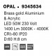 CCT Dimmable Brass Gold Aluminium & Acrylic LED 48 Watt 230 Volt 3730Lm 2700K - 4000K IP20 Remote Control Included D1: 60 D2: 