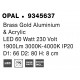 CCT Dimmable Brass Gold Aluminium & Acrylic LED 48 Watt 230 Volt 3730Lm 2700K - 4000K IP20 Remote Control Included D1: 60 D2: 