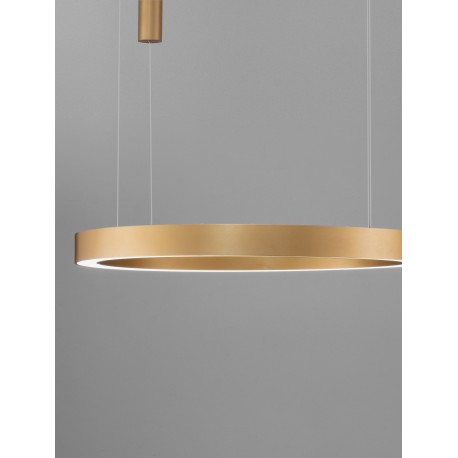 CCT Dimmable Brass Gold Aluminium & Acrylic LED 80 Watt 230 Volt 4373Lm 2700K - 4000K IP20 Remote Control Included D: 100 H