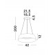 Triac Dimmable Sandy White Aluminium Outside Champaign Gold Inside LED 42 Watt 230 Volt 1279Lm 3000K IP20 D: 42 H: 200 cm Adjus
