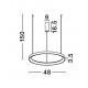 2700K Triac Dimmable Sandy White Aluminium & Acrylic LED 38 Watt 230 Volt 2175Lm IP20 D: 48 H: 150 cm Adjustable Height 