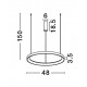 2700K Triac Dimmable Sandy Black Aluminium & Acrylic LED 38 Watt 230 Volt 2175Lm IP20 D: 48 H: 150 cm Adjustable Height 