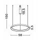 2700K Triac Dimmable Sandy Black Aluminium & Acrylic LED 48 Watt 230 Volt 2773Lm IP20 D: 58 H: 150 cm Adjustable Height 