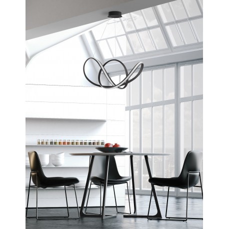 Triac Dimmable Sandy Black Aluminium & Acrylic LED 50 Watt 230 Volt 2158Lm 3000K IP20 D: 70 H: 120 cm Adjustable Height 