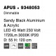 Triac Dimmable Sandy Black Aluminium & Acrylic LED 45 Watt 230 Volt 1720Lm 3000K IP20 D: 55 H: 120 cm Adjustable Height 