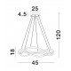 Triac Dimmable Black Aluminium & Acrylic LED 27 Watt 230 Volt 1894Lm 3000K IP20 D: 45 H: 120 cm Adjustable Height 