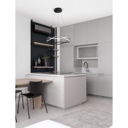 Triac Dimmable Black Aluminium & Acrylic LED 34 Watt 230 Volt 2482Lm 3000K IP20 D: 60 H: 120 cm Adjustable Height 