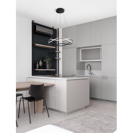 Triac Dimmable Black Aluminium & Acrylic LED 34 Watt 230 Volt 2482Lm 3000K IP20 D: 60 H: 120 cm Adjustable Height 