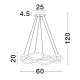 Triac Dimmable Black Aluminium & Acrylic LED 34 Watt 230 Volt 2482Lm 3000K IP20 D: 60 H: 120 cm Adjustable Height 