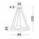 Triac Dimmable Black Aluminium & Acrylic LED 57 Watt 230 Volt 4276Lm 3000K IP20 D: 80 H: 120 cm Adjustable Height 