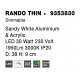 Triac Dimmable Sandy White Aluminium & Acrylic LED 30 Watt 230 Volt 1845Lm 3000K IP20 D: 38 H: 9 cm 