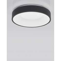 Triac Dimmable Sandy Black Aluminium & Acrylic LED 30 Watt 230 Volt 1845Lm 3000K IP20 D: 38 H: 9 cm 