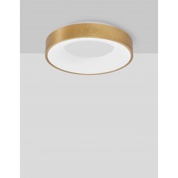 Triac Dimmable Brushed Gold Aluminium & Acrylic LED 30 Watt 230 Volt 1845Lm 3000K IP20 D: 38 H: 9 cm 