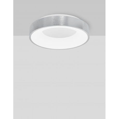 Triac Dimmable Brushed Silver Aluminium & Acrylic LED 30 Watt 230 Volt 1845Lm 3000K IP20 D: 38 H: 9 cm 