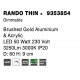 Triac Dimmable Brushed Gold Aluminium & Acrylic LED 50 Watt 230 Volt 2864Lm 3000K IP20 D: 60 H: 9 cm 
