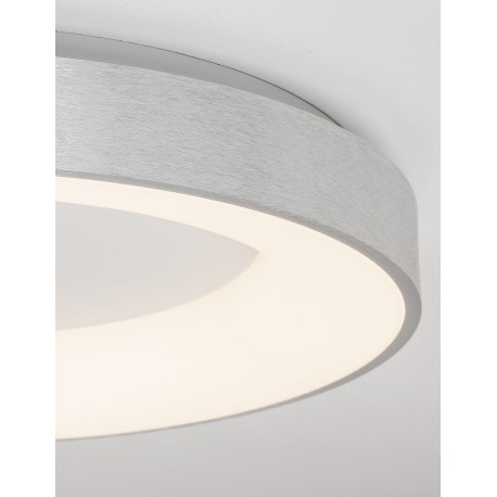 Triac Dimmable Brushed Silver Aluminium & Acrylic LED 50 Watt 230 Volt 2864Lm 3000K IP20 D: 60 H: 9 cm 