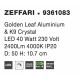 Golden Leaf Aluminium & K9 Crystal LED 40 Watt 230 Volt 2400Lm 4000K IP20 D: 50 H: 10.7 cm 