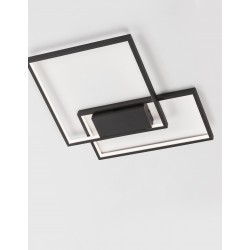 Triac Dimmable Sandy Black Steel Aluminium & Acrylic LED 30 Watt 230 Volt 2030Lm 3000K IP20 L: 45 W:45 H: 4 cm 