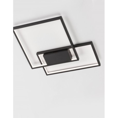 Triac Dimmable Sandy Black Steel Aluminium & Acrylic LED 30 Watt 230 Volt 2030Lm 3000K IP20 L: 45 W:45 H: 4 cm 