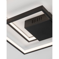 Triac Dimmable Sandy Black Steel Aluminium & Acrylic LED 30 Watt 230 Volt 2030Lm 3000K IP20 L: 42.5 W: 42.5 H: 6 cm 