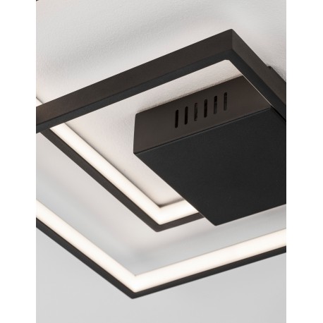 Triac Dimmable Sandy Black Steel Aluminium & Acrylic LED 30 Watt 230 Volt 2030Lm 3000K IP20 L: 42.5 W: 42.5 H: 6 cm 