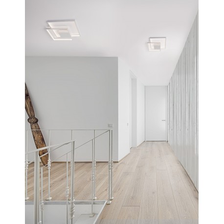 Triac Dimmable Sandy White Steel Aluminium & Acrylic LED 30 Watt 230 Volt 2030Lm 3000K IP20 L: 42.5 W:42.5 H: 6 cm 