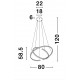 Triac Dimmable Sandy Black Aluminium & Acrylic LED 93 Watt 230 Volt 3422Lm 3000K IP20 D: 80 W: 80 H: 120 cm Adjustable Height &