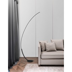 Dimmable Sandy Black Aluminium & Acrylic LED 30 Watt 230 Volt 1580Lm 3000K IP20 Cable Length: 245 cm L: 26 W: 94 H: 172 cm 