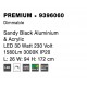 Dimmable Sandy Black Aluminium & Acrylic LED 30 Watt 230 Volt 1580Lm 3000K IP20 Cable Length: 245 cm L: 26 W: 94 H: 172 cm 
