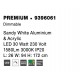 Dimmable Sandy White Aluminium & Acrylic LED 30 Watt 230 Volt 1580Lm 3000K IP20 Cable Length: 245 cm L: 26 W: 94 H: 172 cm 