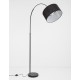 Black Fabric Shade Black Aluminium Base LED E27 1x12 Watt 230 Volt IP20 Bulb Excluded Cable Length: 180 cm L: 90 H: 180 cm 