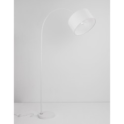 White Fabric Shade White Aluminium Base LED E27 1x12 Watt 230 Volt IP20 Bulb Excluded Cable Length: 180 cm L: 90 H: 180 cm 