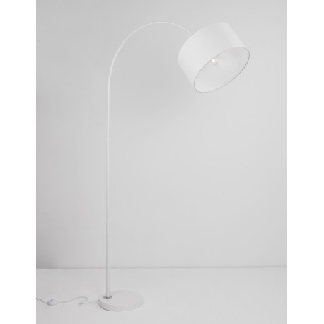 White Fabric Shade White Aluminium Base LED E27 1x12 Watt 230 Volt IP20 Bulb Excluded Cable Length: 180 cm L: 90 H: 180 cm 