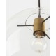 Gold Metal Clear Glass & Black PVC Wire LED E27 1x12 Watt 230 Volt IP20 Bulb Excluded D: 25 H1: 26 H2: 181 cm Adjustable height