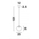 Gold Metal Clear Glass & Black PVC Wire LED E27 1x12 Watt 230 Volt IP20 Bulb Excluded D: 25 H1: 26 H2: 181 cm Adjustable height