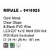 Gold Metal Clear Glass & Black PVC Wire LED E27 1x12 Watt 230 Volt IP20 Bulb Excluded D: 25 H1: 26 H2: 181 cm Adjustable height