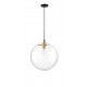 Gold Metal Clear Glass & Black PVC Wire LED E27 1x12 Watt 230 Volt IP20 Bulb Excluded D: 30 H1: 32 H2: 187 cm Adjustable height 