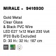 Gold Metal Clear Glass & Black PVC Wire LED E27 1x12 Watt 230 Volt IP20 Bulb Excluded D: 30 H1: 32 H2: 187 cm Adjustable height 
